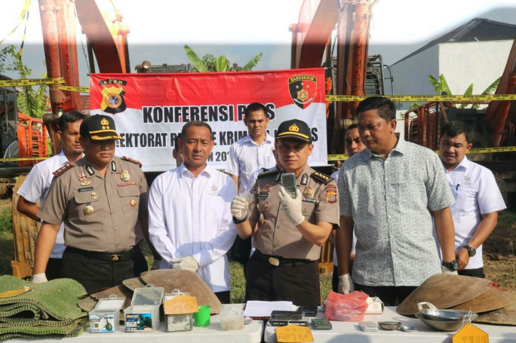 Polisi Hentikan Penambangan Emas di Aceh Barat