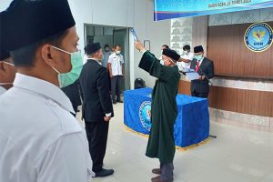 Pelantikan Pejabat BNNK Gunakan Masker