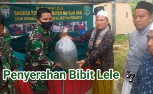 Kodim 0104/Atim Beri Bibit Lele ke Dayah