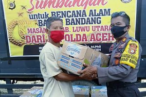 Bantu Korban Banjir Bandang Luwu Utara, Kapolda Aceh kirim 200 dus Air Mineral