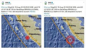 Dalam 6 Menit, Bengkulu Diguncang Gempa Dahsyad