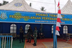 Dandim 0117/Atam Beri Dukungan Moril Petugas Posko Perbatasan Covid-19