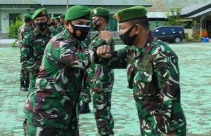 35 Prajurit Kodim Aceh Tamiang Naik Pangkat