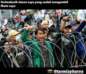 Tertangkap Kamera Dosen Saat Demo Tolak UU Omnibuslaw, Mahasiswa ini dapat Nilai A+