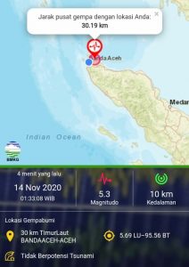 BREAKING NEWS: Gempa 5,3 SR Guncang Banda Aceh