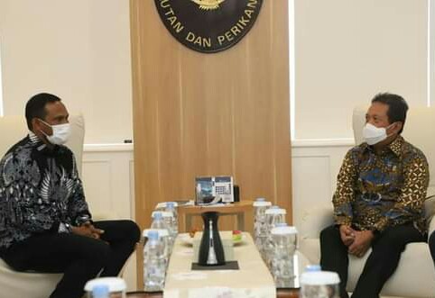Bahas Pembangunan Shrimp Estate di Aceh Timur, Rocky Jumpai Menteri Kelautan