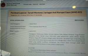 Jang-Ko Resmi Laporkan Sekda Bener Meriah ke KASN