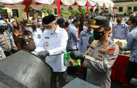 Polda Aceh Musnahkan Sabu Seberat Hampir 1/2 Ton