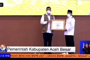 Aceh Besar Raih Penghargaan Kabupaten Terbaik Kinerja dan Sinergisitas Penanggulan Bencana