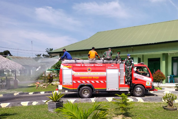 Makodim dan Asrama Kembali Disemprot Disinfektan