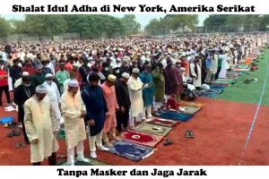 Muslim Amerika Shalat Idul Adha tanpa Masker dan Jaga Jarak