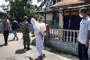 Rumah Duka Terpapar Covid Disemprot Disinfektan