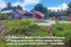 Masyarakat Aceh Bangun Masjid di Lokasi Bekas Gempa Mamuju Sulbar