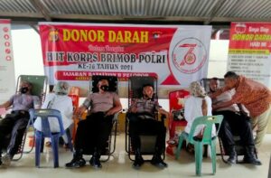 Brimob Kumpulkan 125 Kantong Darah