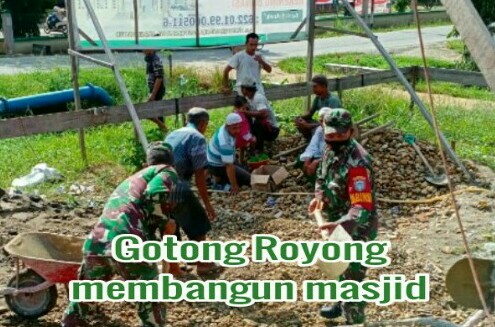 Warga Meunasah Tunong Gotong Royong Bangun Masjid