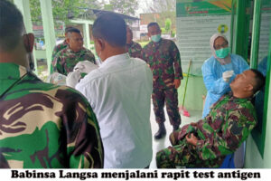 Babinsa Langsa di Test Rapid Antigen