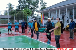 Turnamen Tenis HUT Kodim Aceh Tamiang Digelar