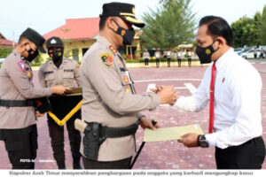 Ungkap Kasus Pembunuhan, 31 Personel Polres Aceh Timur Dapat Penghargaan