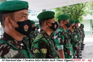 10 Danramil dan Pejabat Kodim Aceh Timur Diganti