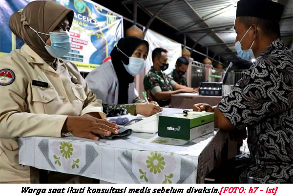 Kodim Aceh Timur Gelar Vaksinasi Usai Tarawih