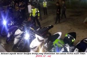 Belasan Sepeda Motor Knalpot Brong Diamankan