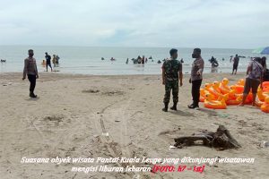 TNI-Polri Pantau Wisata Pantai Kuala Leugeu