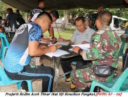 Ratusan Prajurit Kodim Atim Uji naik Pangkat