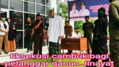 Empat Terpidana Jinayat Jalani Uqubat Cambuk di Langsa