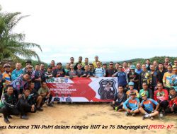 TNI-Polri Gowes Sepeda Santai, Sambut HUT ke 76 Bhayangkara