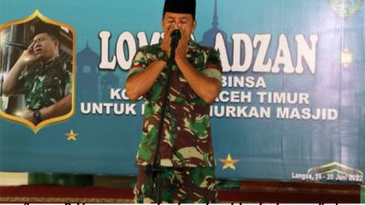 Menarik, Babinsa di Aceh Timur Ikuti Lomba Adzan