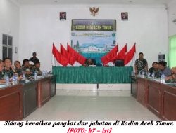 Kodim Aceh Timur Gelar Sidang Kenaikan Pangkat