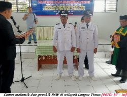 Camat Langsa Timur Lantik PAW Geuchik Matang Ceungai dan Alue Pineung