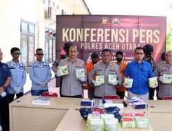 Penyeludupan Narkoba Asal Malaysia Digagalkan Polres Aceh Utara