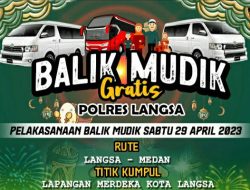 Polres Langsa Fasilitasi Balik Mudik Gratis