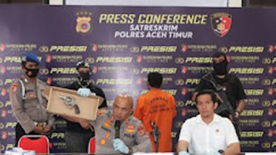 Polres Aceh Timur Sita Senpi Pelaku Pengancaman