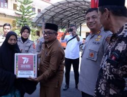 Polres Langsa Bagikan 500 Paket Bansos