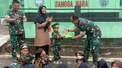 Bocah TK RA Arrahman Beri Kejutan untuk HUT TNI 