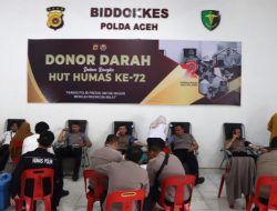 Humas Polda Aceh dan Polres Langsa Donor Darah