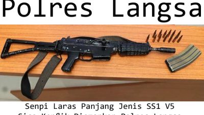 Polres Langsa Amankan Senpi SS1 V5 Sisa Konflik