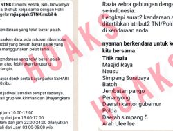 Pesan WhatsApp Terkait Razia STNK Ternyata Hoaks