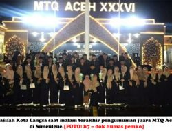 Kafilah Langsa Juara III MTQ Aceh di Sumeulue