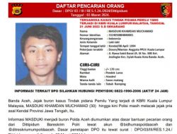 Polda Aceh Tetapkan Masduki DPO Pidana Pemilu LN