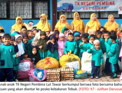 TK Negeri Pembina LutTawar Bantu Kebakaran Tebuk