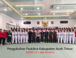 Pengukuhan Paskibra Aceh Timur di HUT ke 79 RI