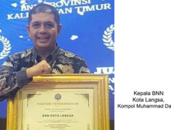 BNN Kota Langsa Raih Penghargaan dari BNN RI
