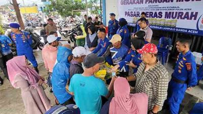 Ditpolairud Aceh Salurkan 1,2 Ton Beras Murah