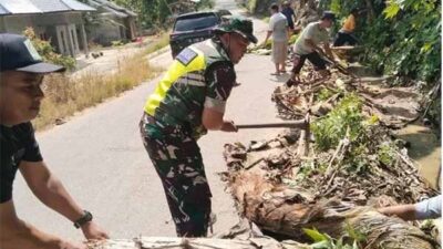 Peduli Lingkungan, Koramil Rantau Gotong Royong Bersama Warga