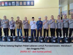 Polres Sabang Bagikan Paket Lebaran untuk Purnawirawan, Warakauri dan Anggota PWI