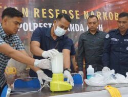 Polresta Banda Aceh Musnahkan Barang Bukti Hampir 2 Kg Sabu