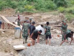 Satgas TMMD Kebut Pengecoran Jembatan Plat Beton